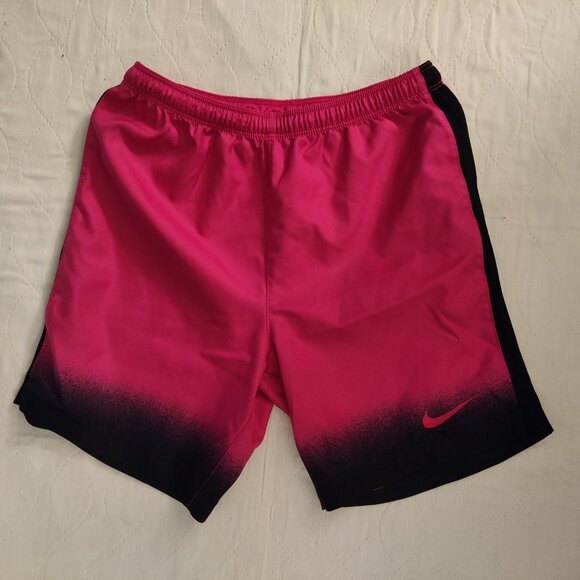 Nike Dri Fit Athletic Active Shorts Pink Black Womens Size Small S - Picture 1 of 3
